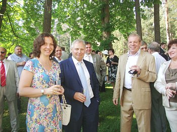 Reception of the Russian Embassy. Yuris Savickis with the wife and Kirov Lipman