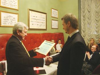 Farewell meeting. Pavel Bredikhin and Evgeny Tikhonov.