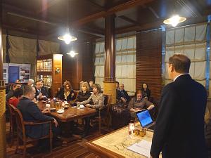  The Ambassador of Russian Federation A. Veshnyakov at he meeting in the Diplomatic Economic Club in Riga on February, 12