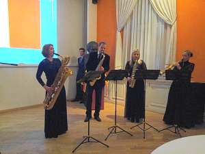 Reception of the Embassy of Belgium in Latvia saxophone quartet from the Latvian Academy of Music