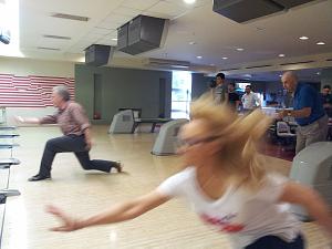 8th Diplomatic Economic Club Open Bowling Tournament 2014. The moment of the throw: Andre Villers, Snezhana Shushunova