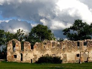 Развалины замка Ливонского ордена в Добеле