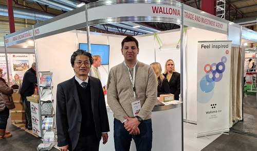 Trade Fair House I 2023. Ambassador of Korea Lee Tong-Q, Counselor of the Belgian Embassy Jean-Philippe Shklar at the stand AWEX Belgium 
