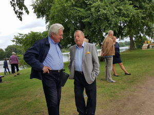 Flowers laying at the memorial on Lucavsala Island. Evgeny Tikhonov and Ilya Gerchikov