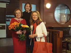 Ieva Aile on anniversary evening of the Baltic-course.com magazine in Diplomatic economic club on April 21, 2016.