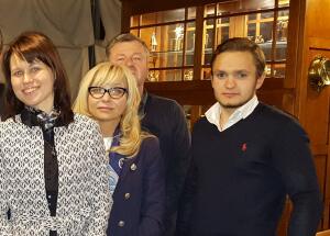 Discussing Diplomatic Economic Club Events for the season 2015-2016.  Vjacheslav Butenko,   Karina Kokina, Jiří Rejl,  Snezhana Shushunova, Anatoly Butenko. 