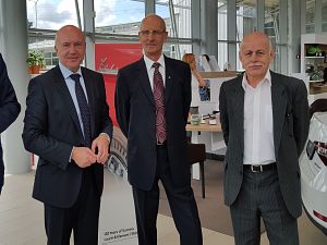 120th anniversary of ŠKODA car manufacturer. The Ambassador of Czech Republic in Latvia H.E. Mr Pavol Šepel’ák, Chairman of the Board of Karlo Motors Mr.Aivars Apkalns