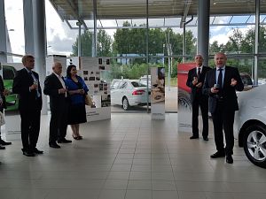 120th anniversary of ŠKODA car manufacturer. The Ambassador of Czech Republic in Latvia H.E. Mr Pavol Šepel’ák, Chairman of the Board  of Karlo Motors Mr. Aivars Apkalns