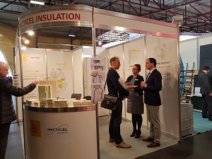  At the stand of RECTICEL — manufactures of insulation materials — during HOUSE I 2017 in Riga