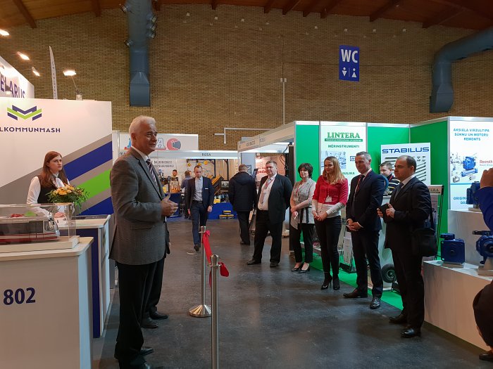 Tech Industry 2018. Ambassador of the Republic of Belarus to Latvia Vasily Markovich at the opening of the national stand