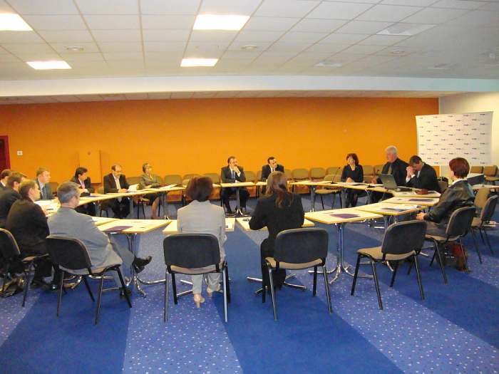 Club members at a round table meeting. International Exhibition Center in Riga 