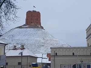 Kluba biedru tikšanās Viļņā. Ģedimina piemineklis. 